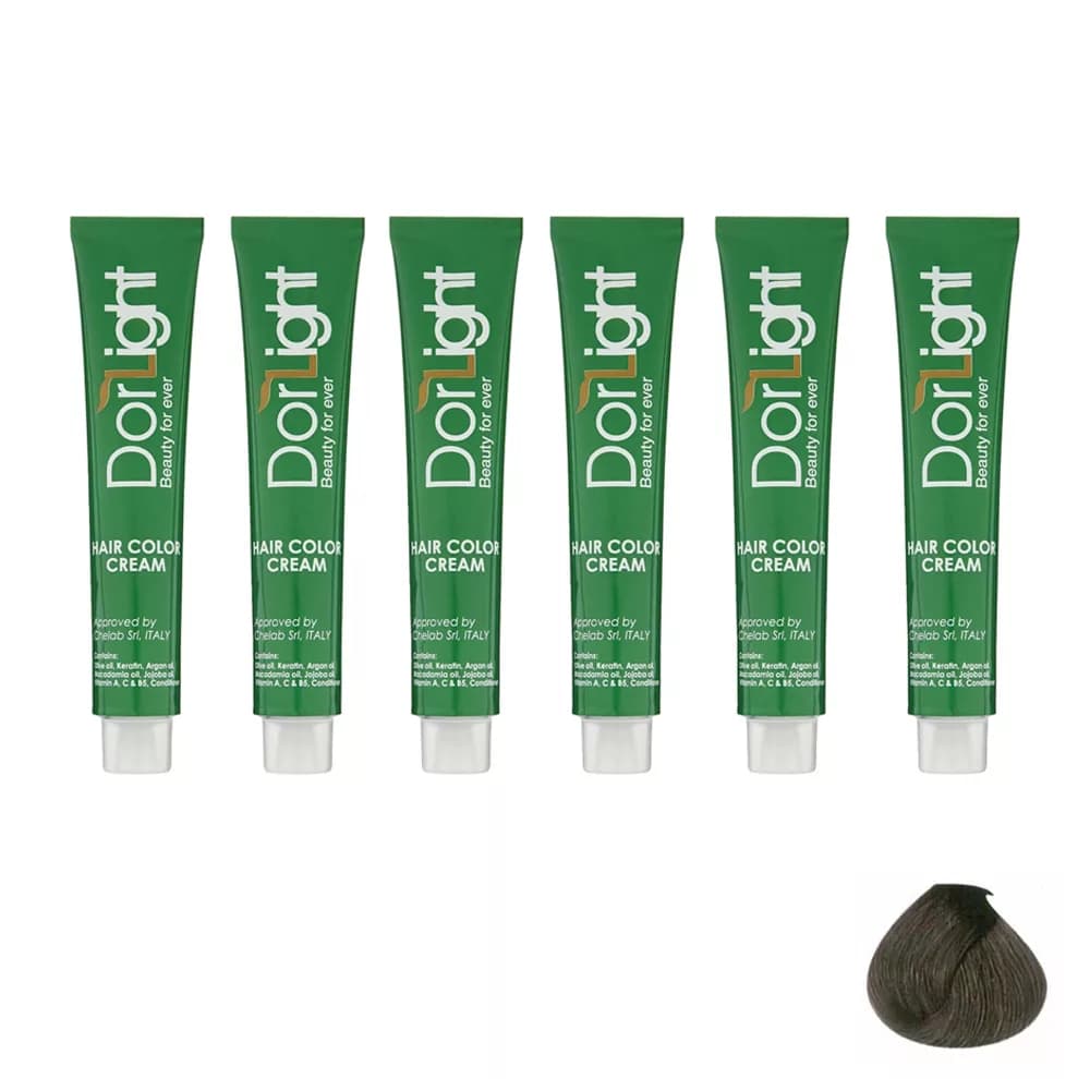 رنگ مو دورلایت شماره 2.0 حجم 100 میلی لیتر رنگ قهوه ای خیلی تیره مجموعه 6 عددی