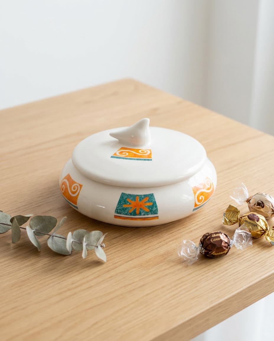 شکلات خوری گرد سرامیک جوجه نقاشی سنتی