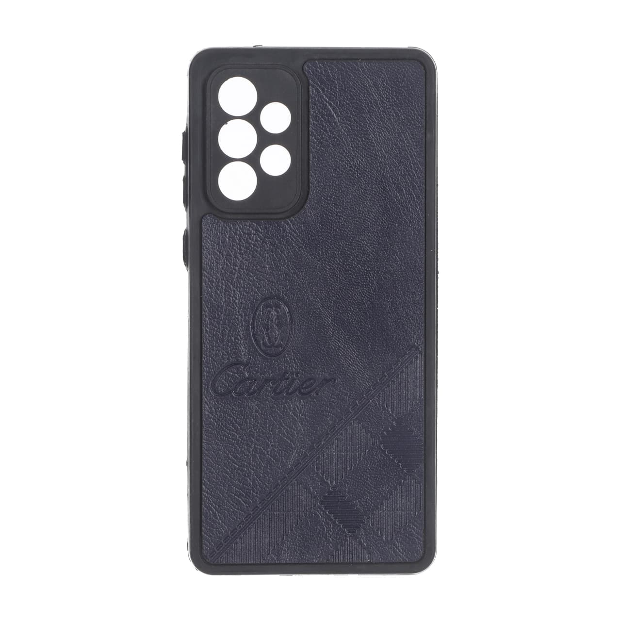 قاب طرح چرم Cartier محافظ لنزدار Samsung Galaxy A73 – سرمه ای
