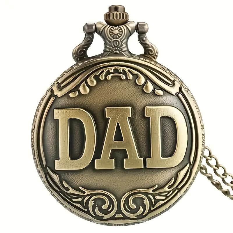 ساعت جیبی کوارتز وینتیج طرح DAD (گردنبند آویز) — تصویر ۳