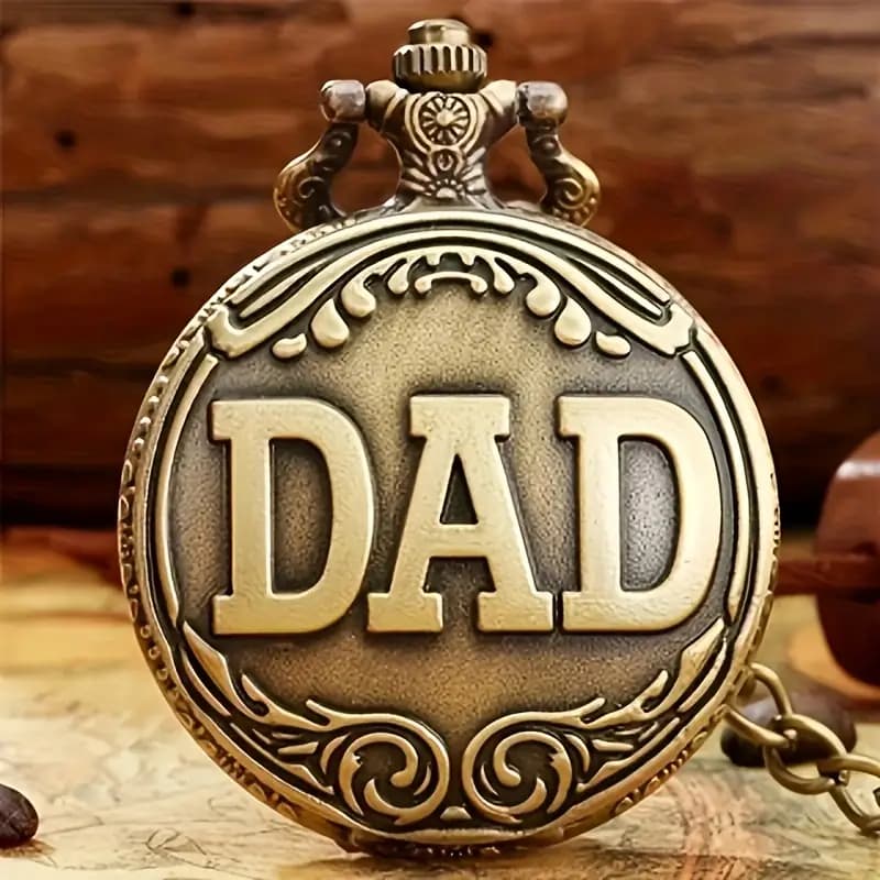 ساعت جیبی کوارتز وینتیج طرح DAD (گردنبند آویز) — تصویر ۵