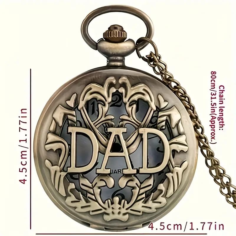 ساعت جیبی کوارتز وینتیج طرح DAD (گردنبند آویز) — تصویر ۲