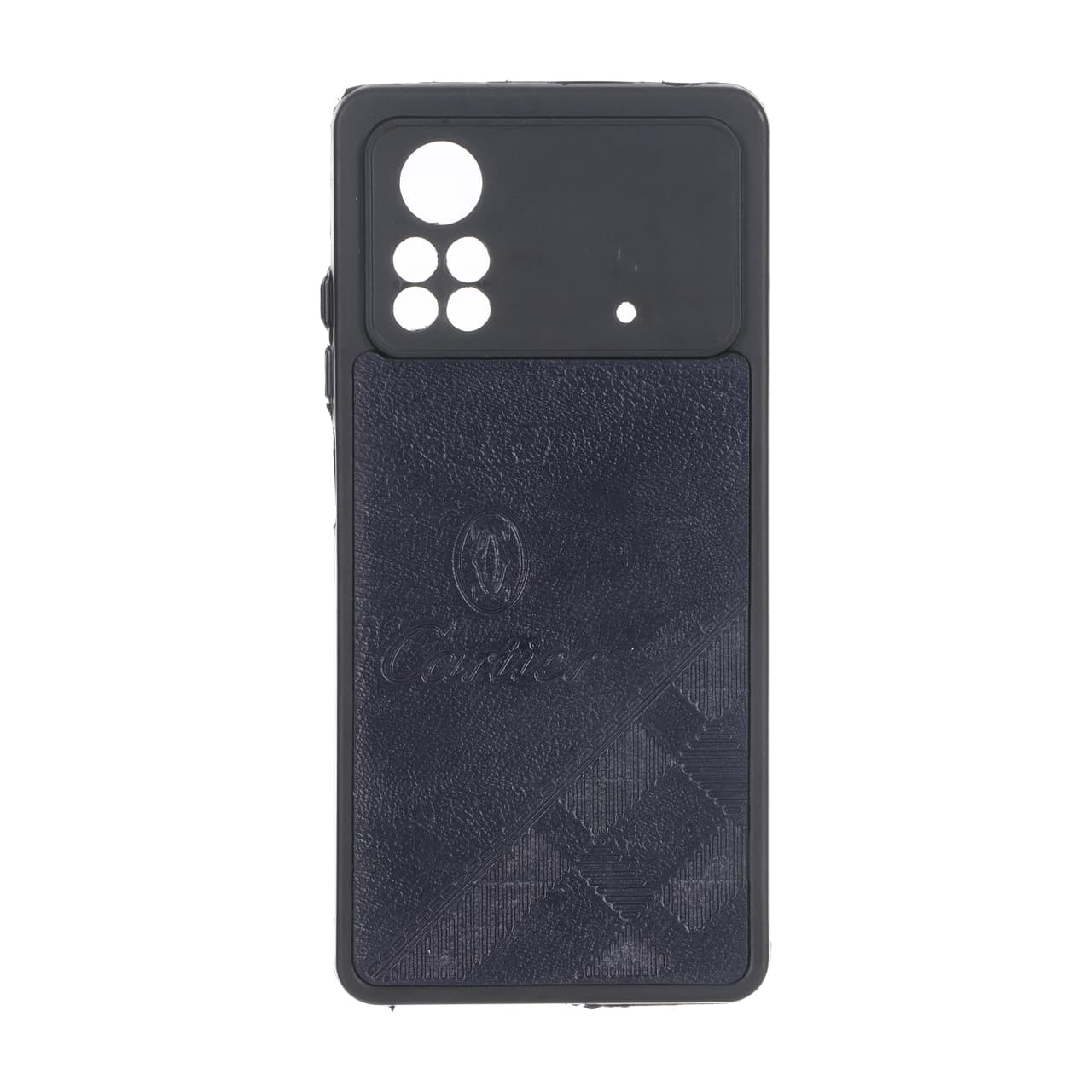 قاب طرح چرم Cartier محافظ لنزدار Xiaomi Poco X4 Pro – سرمه ای