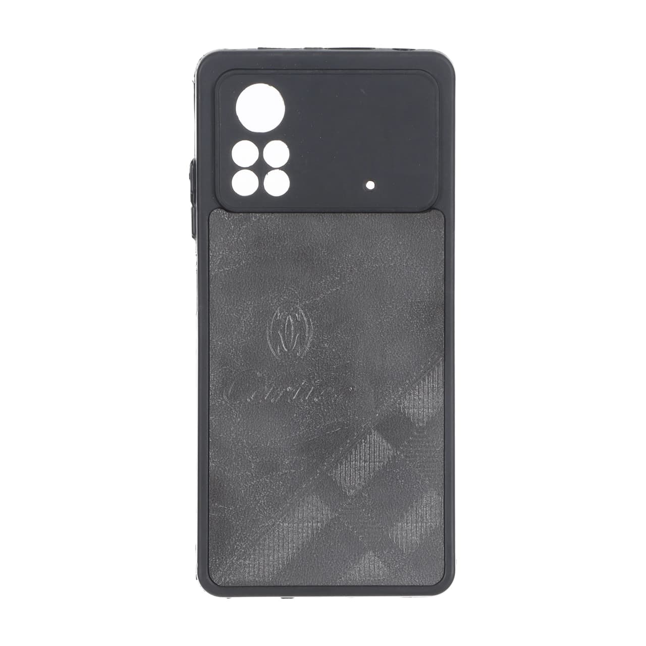 قاب طرح چرم Cartier محافظ لنزدار Xiaomi Poco X4 Pro – خاکستری