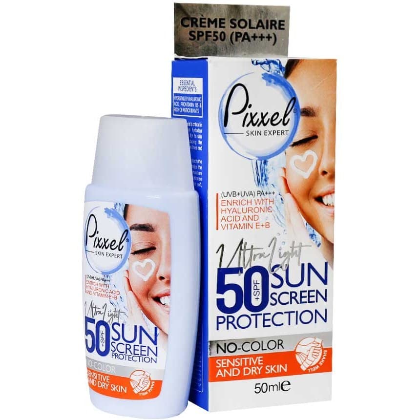 کرم ضد آفتاب پیکسل پوست خشک و حساس 50 میل SPF50 بدون رنگ