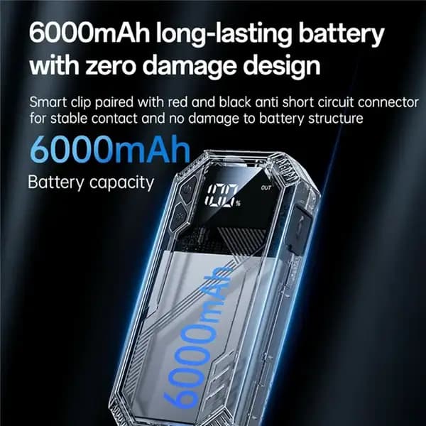 جامپ استارتر خودرو و پاوربانک Yesido 6000mAh مدل VC11 — تصویر ۸