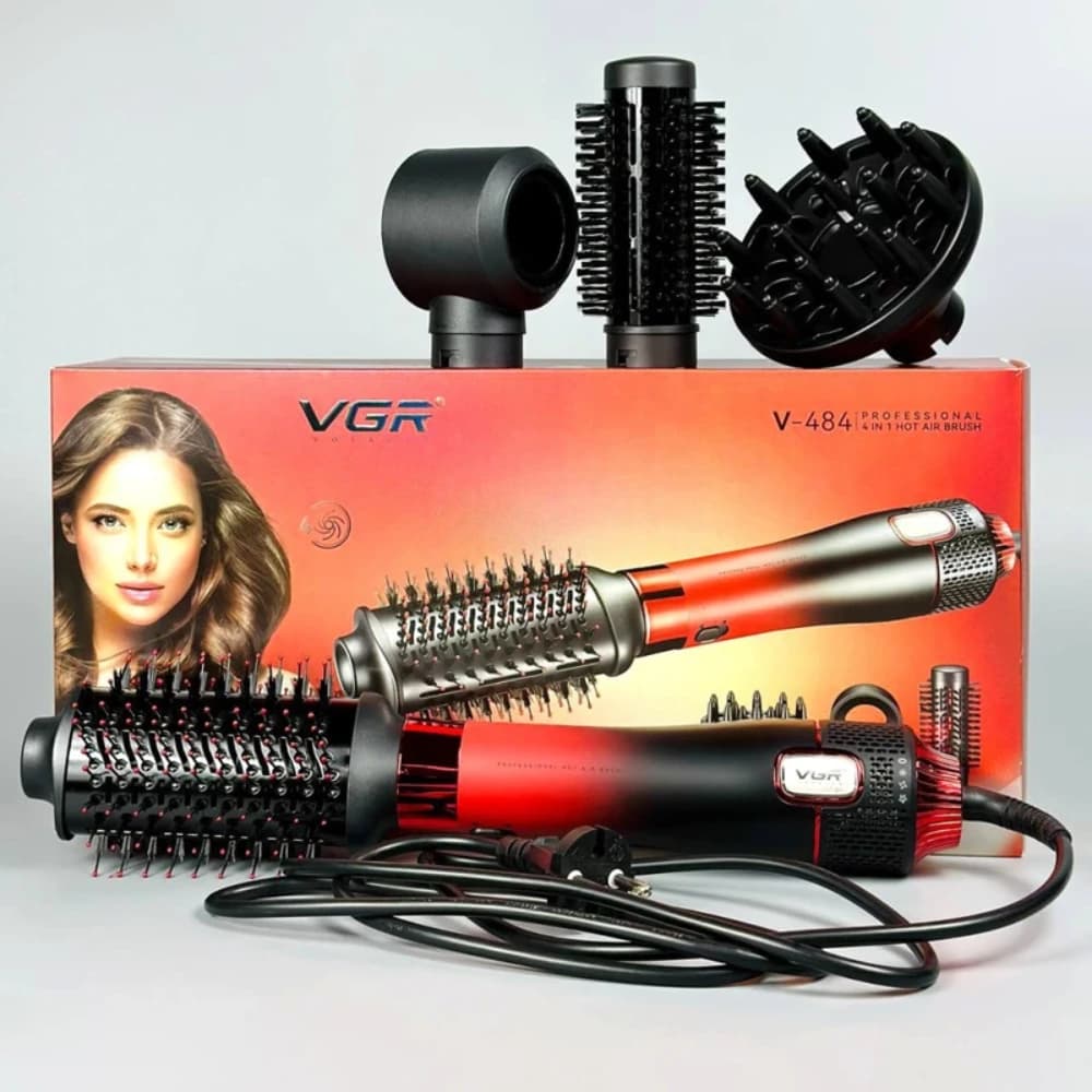 سشوار برس دار حالت دهنده 1000 وات وی جی ار مدل V-484 — تصویر ۵