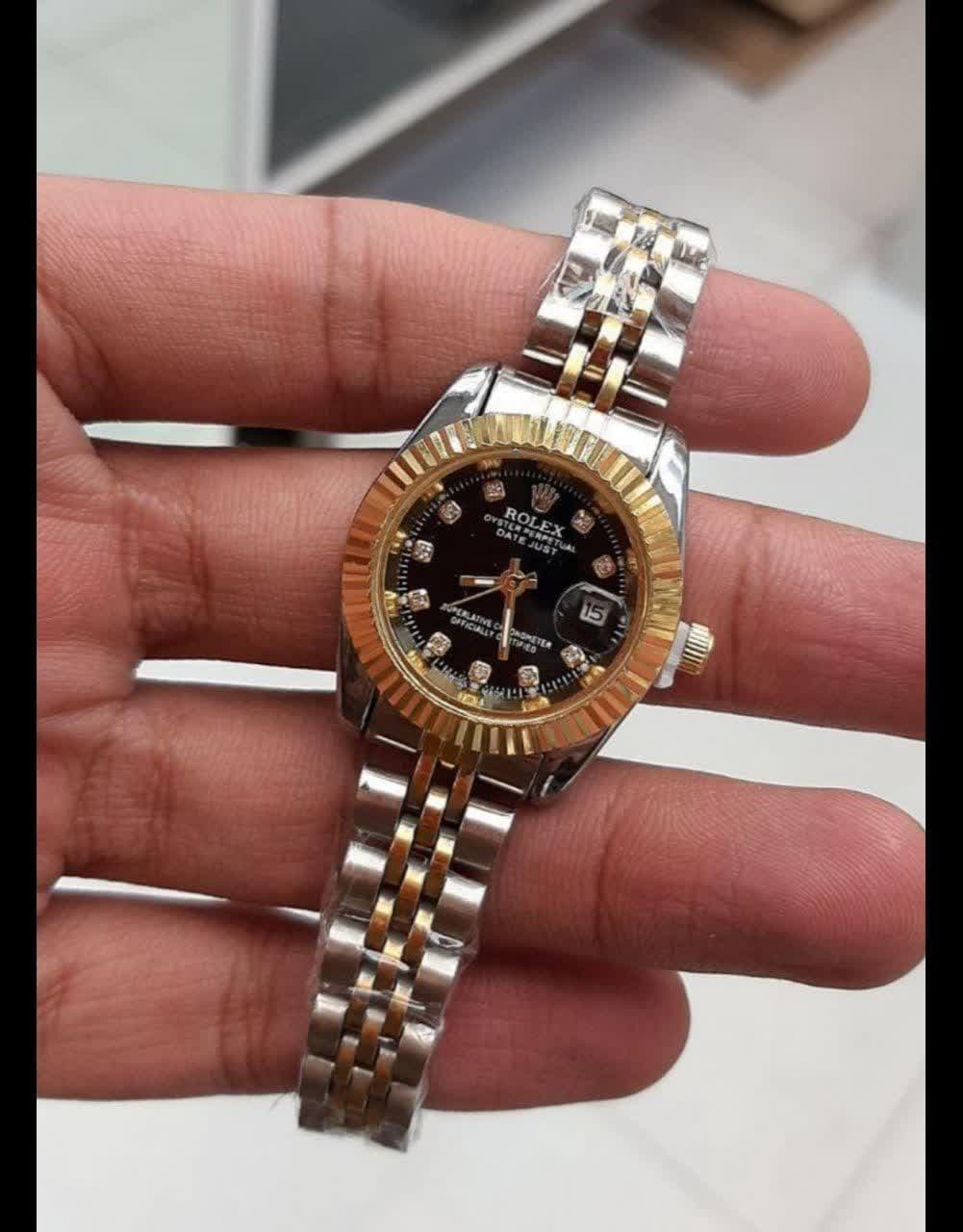 ساعت مچی زنانه رولکس rolex صفحه مشکی