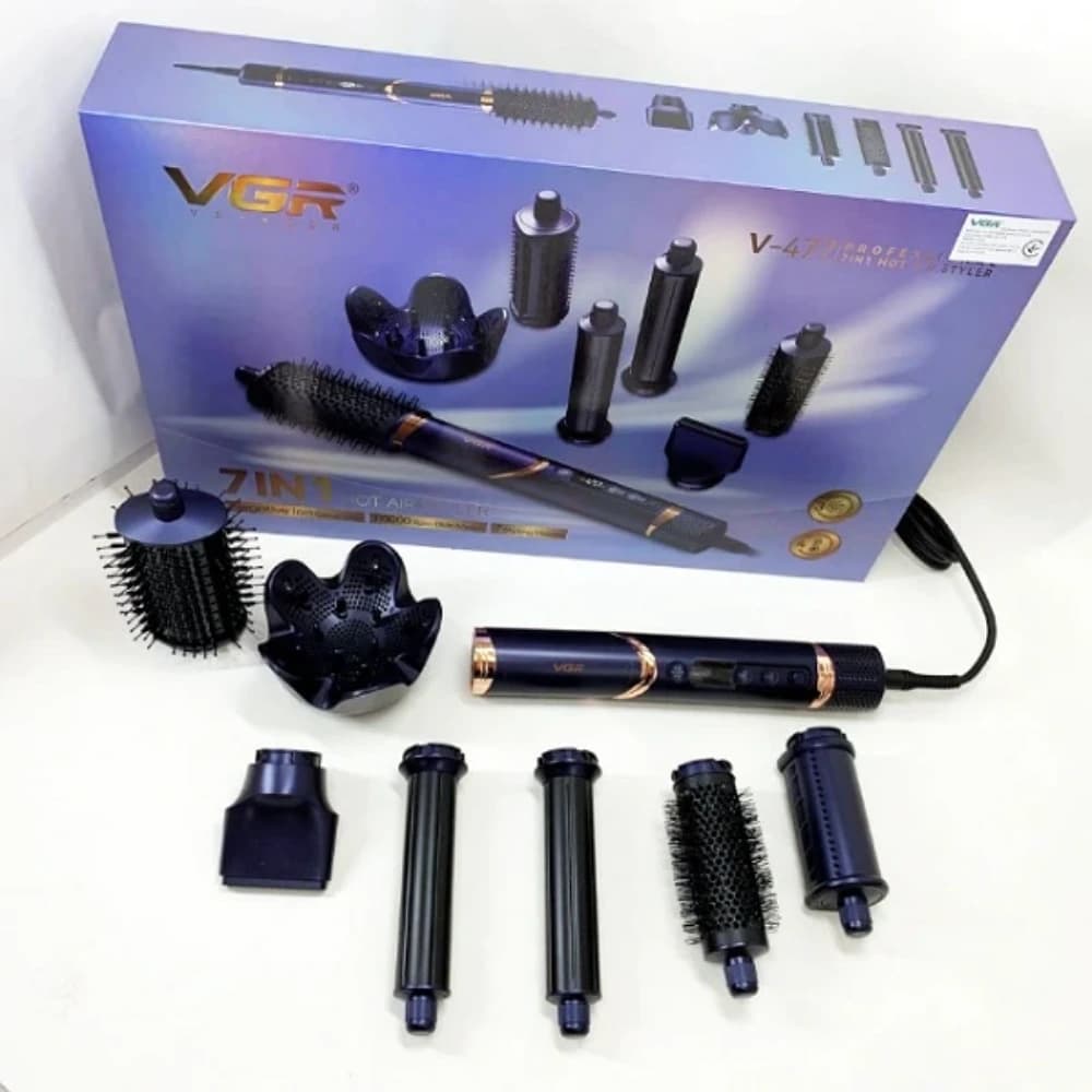 سشوار برسدار حالتدهنده 1400وات وی جی ار مدل V-477 7in1 — تصویر ۴