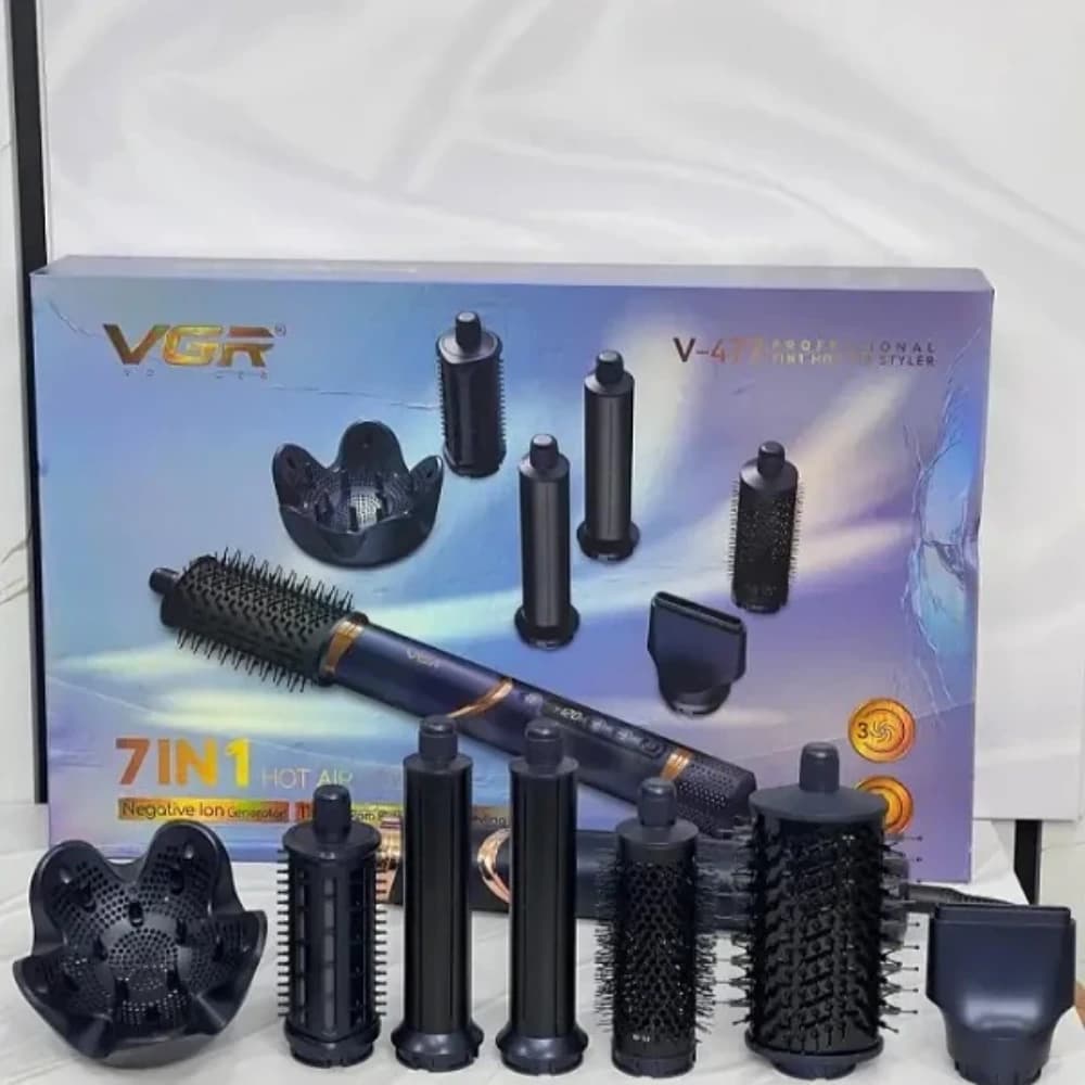 سشوار برسدار حالتدهنده 1400وات وی جی ار مدل V-477 7in1 — تصویر ۳