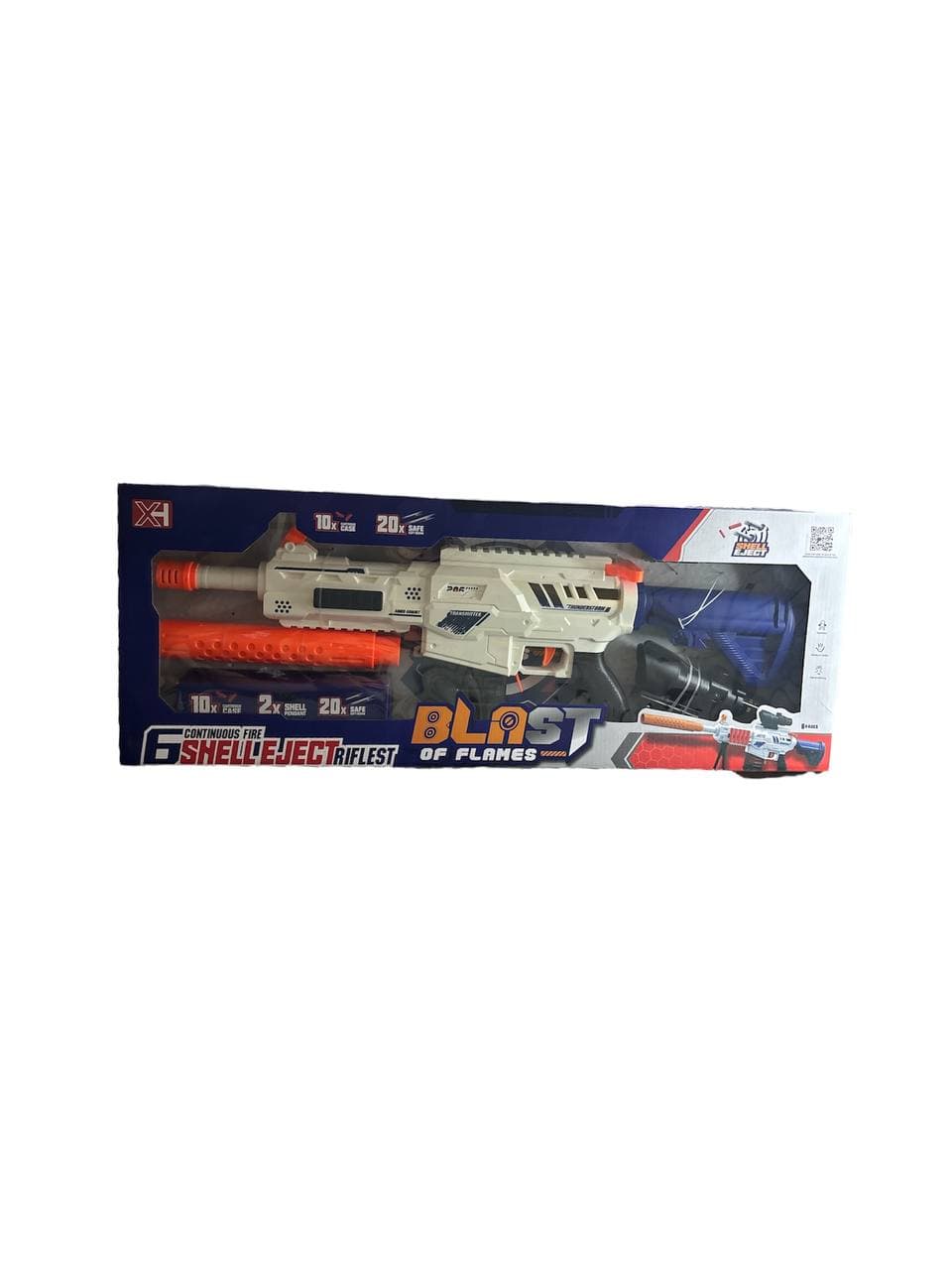 تفنگ تیر اسفنجی خشاب دار مدل blast of flames کد xh918
