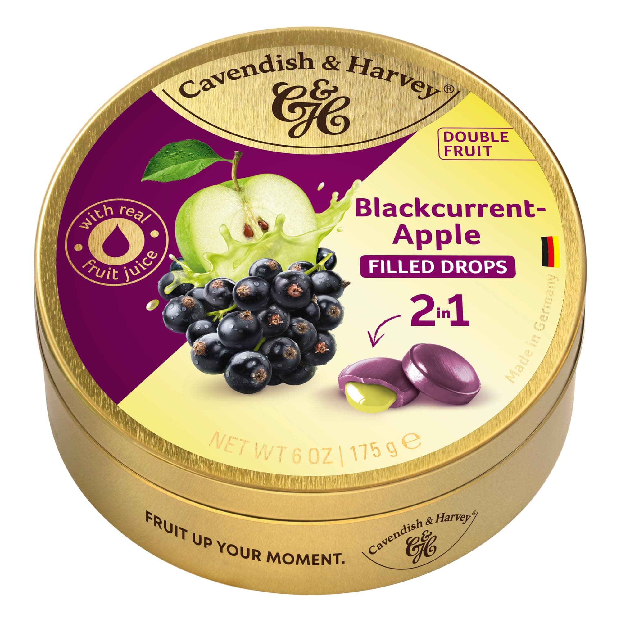 آبنبات بلک‌کارنت سیب کاوندیش اند هاروی | Cavendish & Harvey Blackcurrant Filled Drops