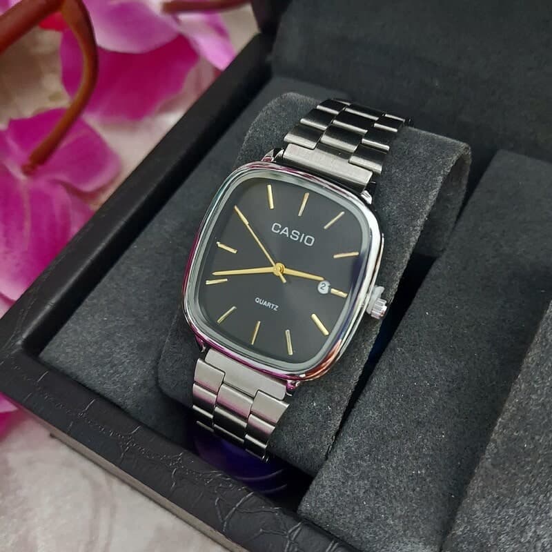 ساعت مردانه کاسیو Casio نقره ای همراه دستبند و حلقه انگشتر — تصویر ۷