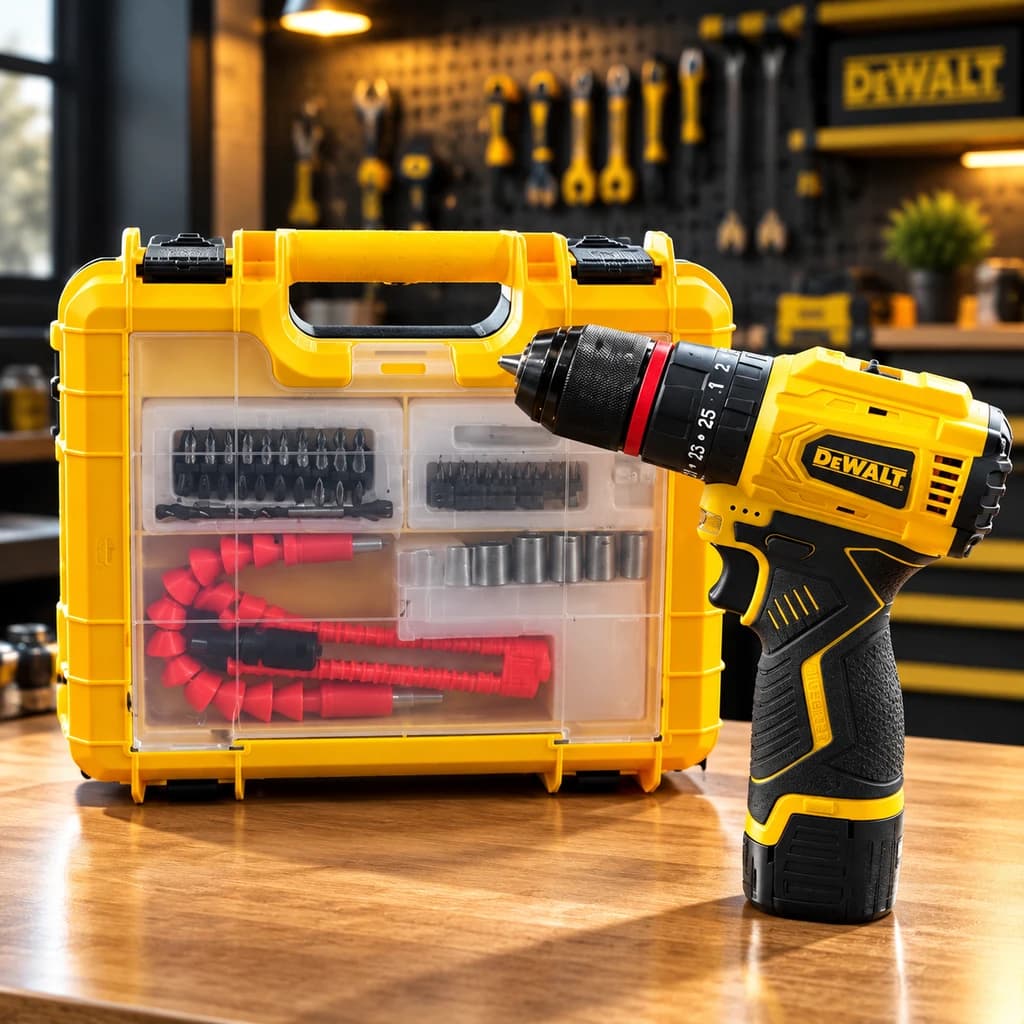 دریل شارژی دیوالت (DeWalt) + ست کامل ابزار و کیف BMC