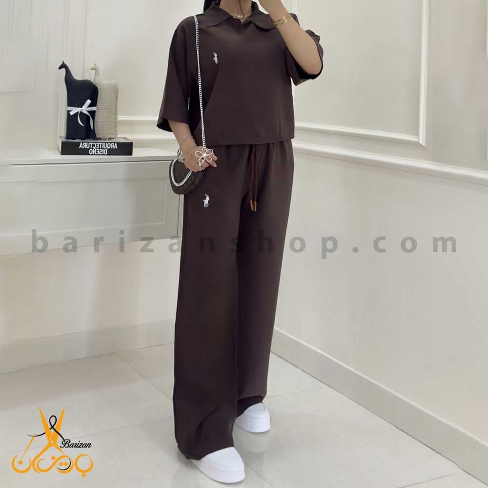 ست پولوشرت و شلوار زنانه کتان سیلک POLO (فروش عمده)