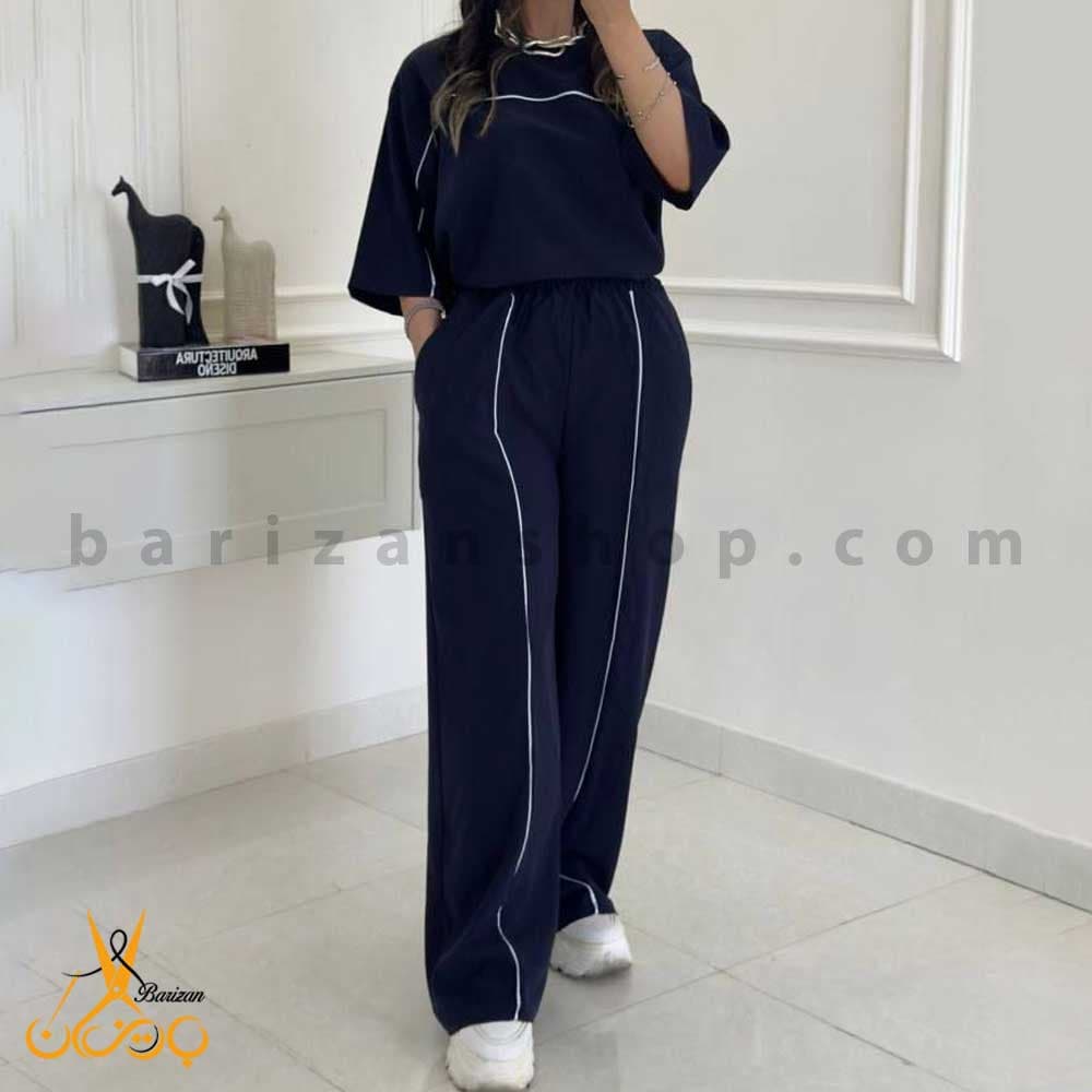 ست تیشرت و شلوار زنانه کتان سیلک (فروش عمده)