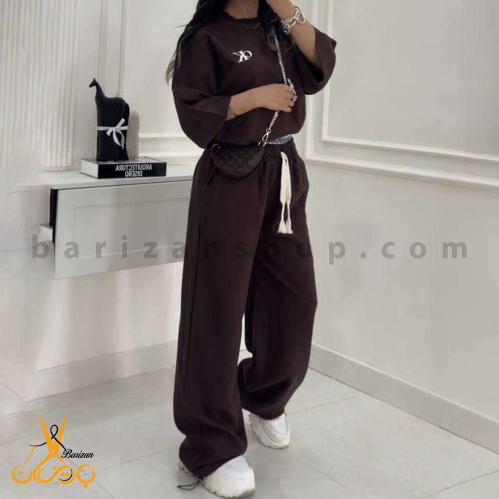 ست تیشرت و شلوار زنانه کتان سیلک CK (فروش عمده)