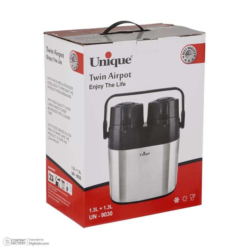 فلاسک دوقلو یونیک مدل UN-9030 ظرفیت 1.3 لیتر (کپی) — تصویر ۳
