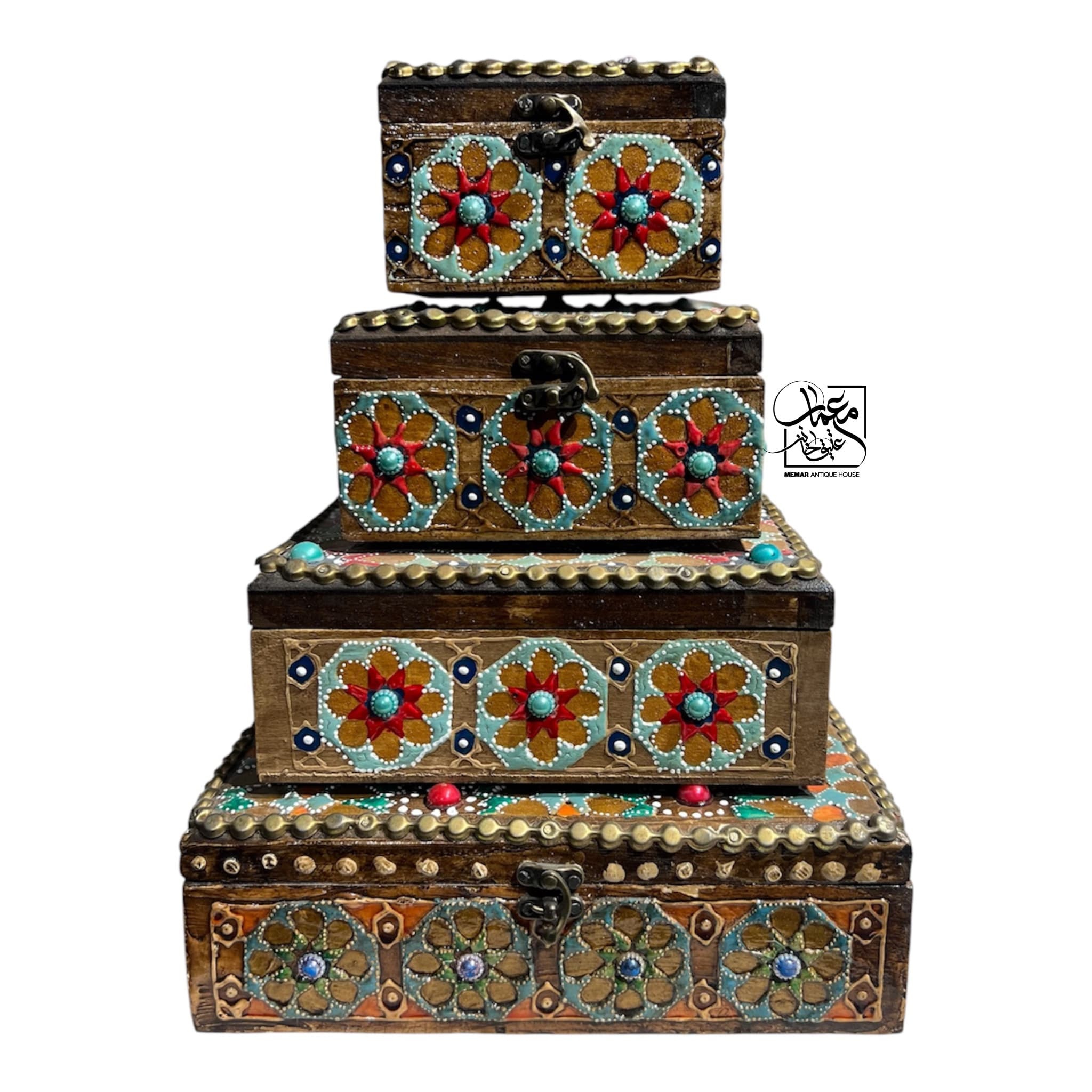 جعبه جواهر دست‌ساز چوبی