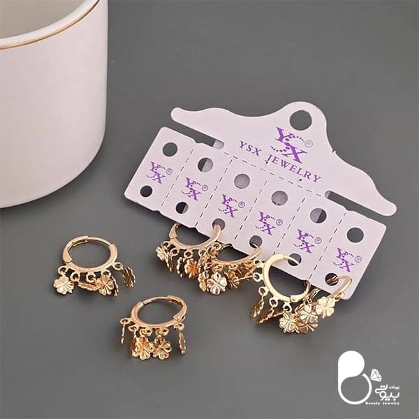 گوشواره شرشره حلقه ای گل