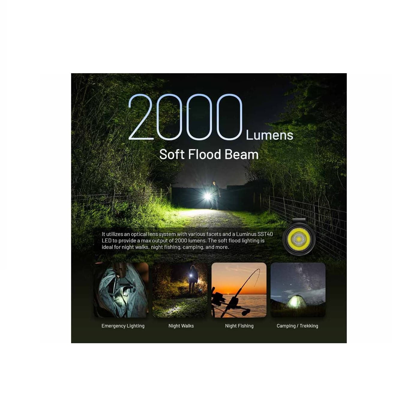 چراغ قوه دستی نایت کر مدل MH15 2000LUMENS — تصویر ۸