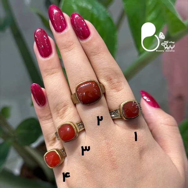 انگشتر طرح عقیق حراجی بیوتی