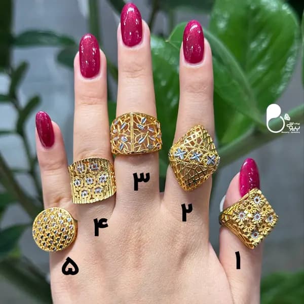 انگشتر بحرینی طرح طلا حراجی 3