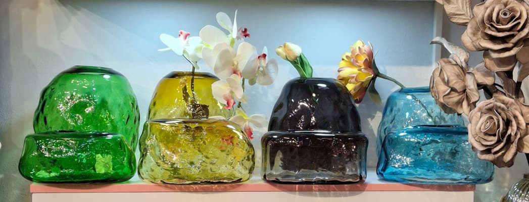 جا دستمالی شیشه ای دفرمه موج دار شفاف متوسط با رنگبندی .M — تصویر ۳