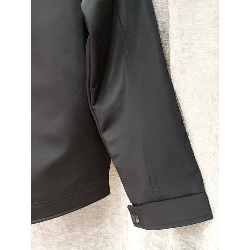 کاپشن ساتنا 4 جیب مشکی مردانه یقه کتی – در 4 سایز L، XL، XXL و XXXL — تصویر ۵