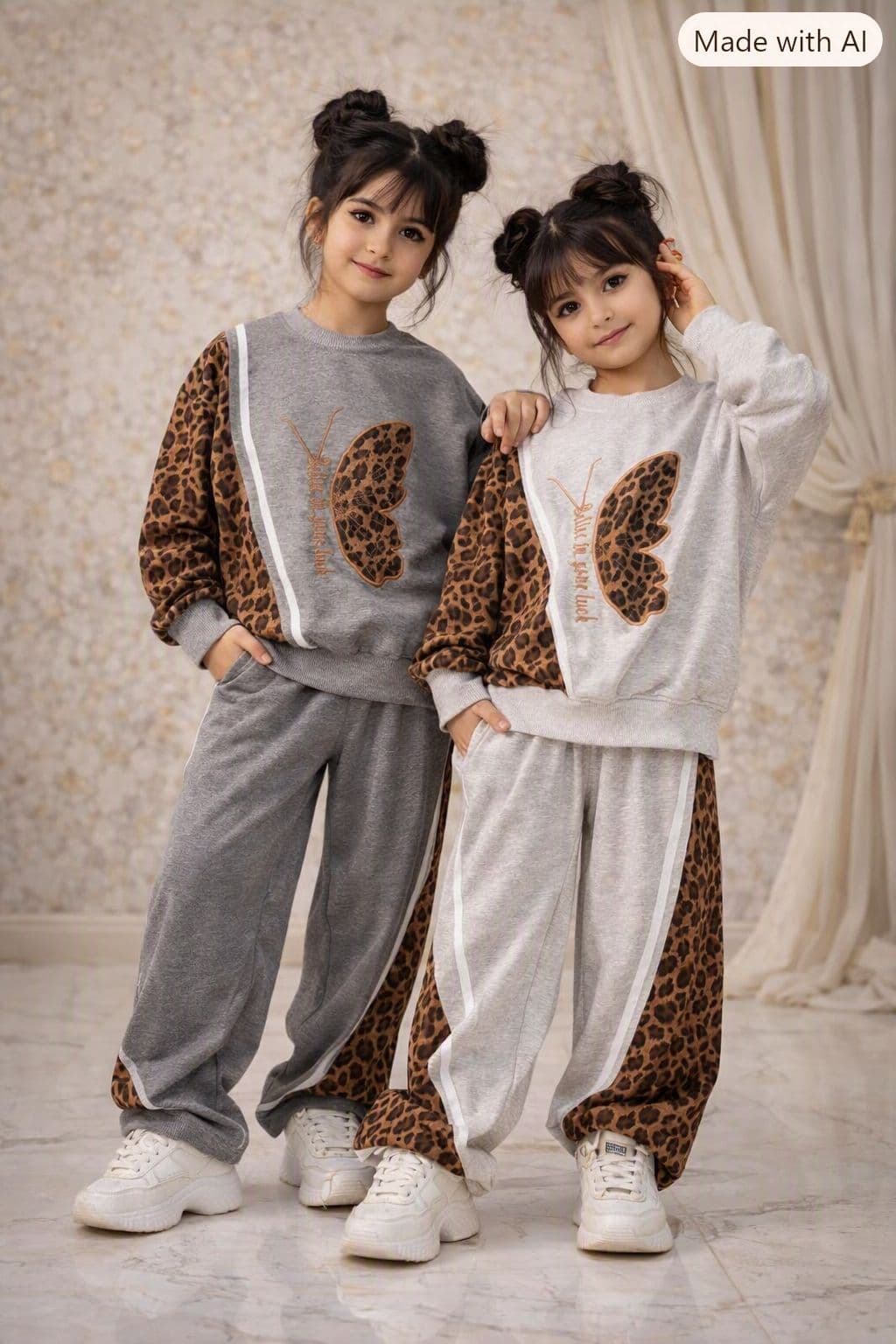 ست دخترانه پروانه پلنگی کد 1003