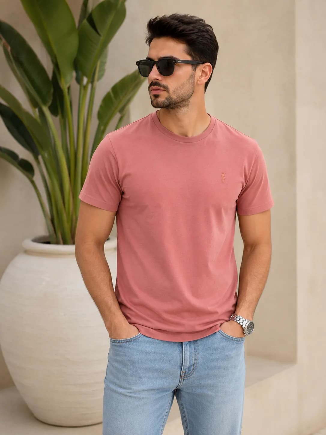 تیشرت نخ پنبه مردانه – سایز XXL و XXXL در 10رنگ مختلف — تصویر ۴