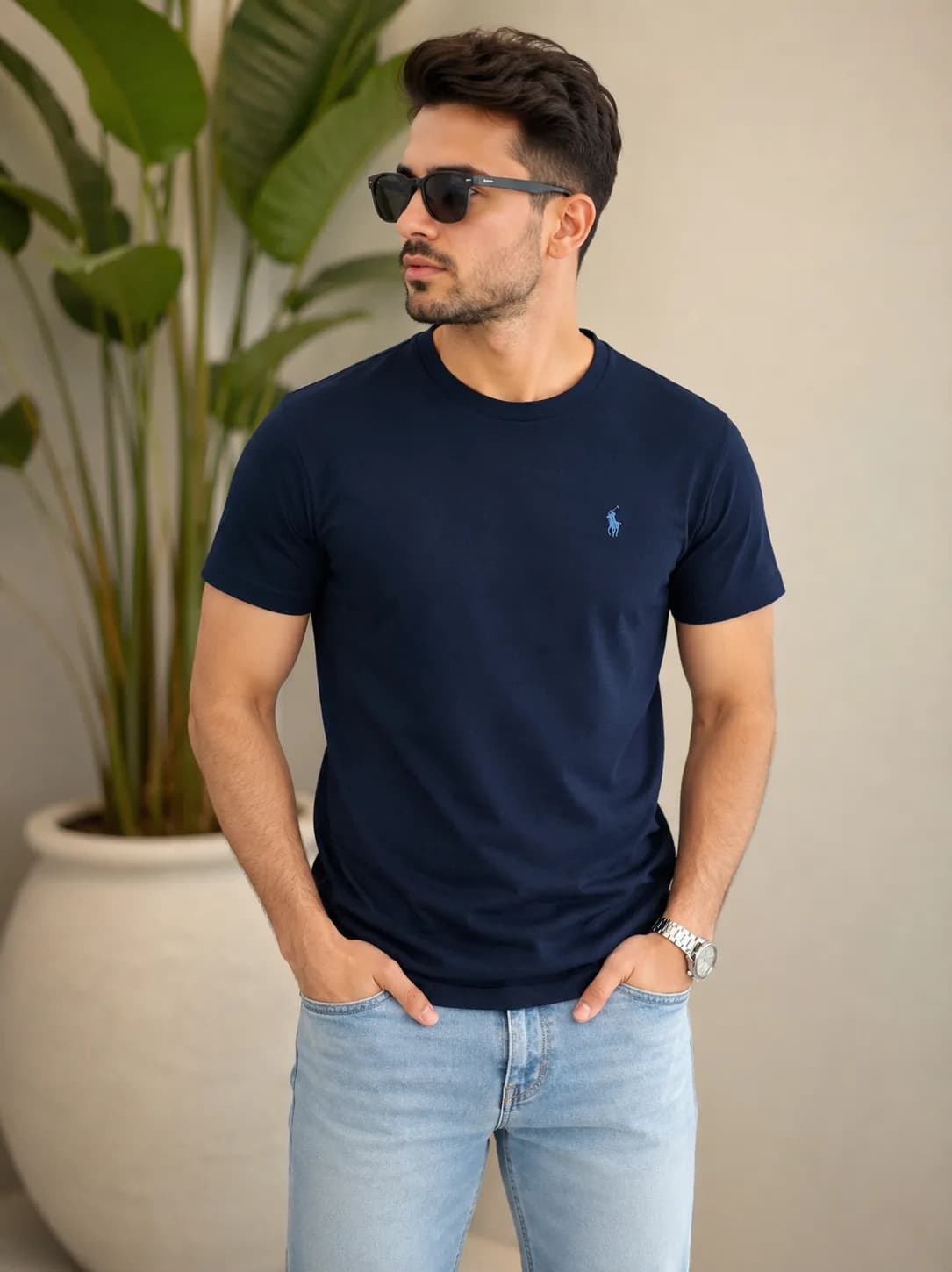تیشرت نخ پنبه مردانه – سایز XXL و XXXL در 10رنگ مختلف — تصویر ۵