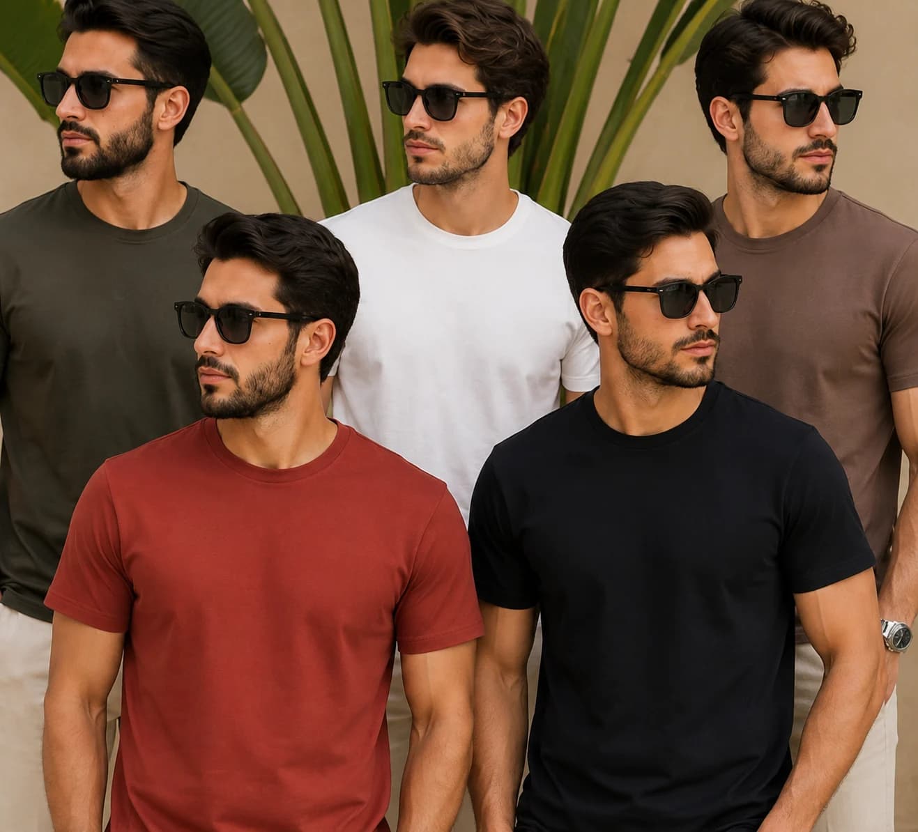 تیشرت نخ پنبه مردانه – سایز XXL و XXXL در 10رنگ مختلف — تصویر ۷