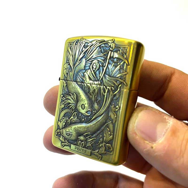 فندک زیپو اصل پیسس آرمور کیس Zippo pisces اسفندماه — تصویر ۴