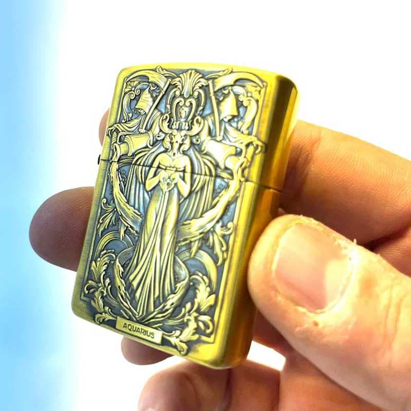 فندک زیپو اصل آکواریوس (بهمن ماه) آرمورکیس zippo aquarius — تصویر ۵