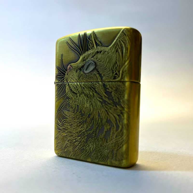 فندک زیپو آرمور کیس اصل طرح گربه zippo