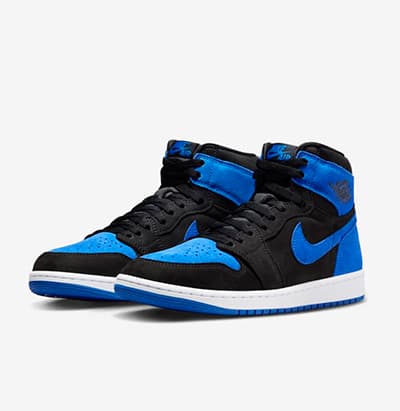 نایک ایر جردن ۱ ساق دار رویال ریمجند مشکی آبی Nike Air Jordan 1 High OG Royal Re-Imagined — تصویر ۲