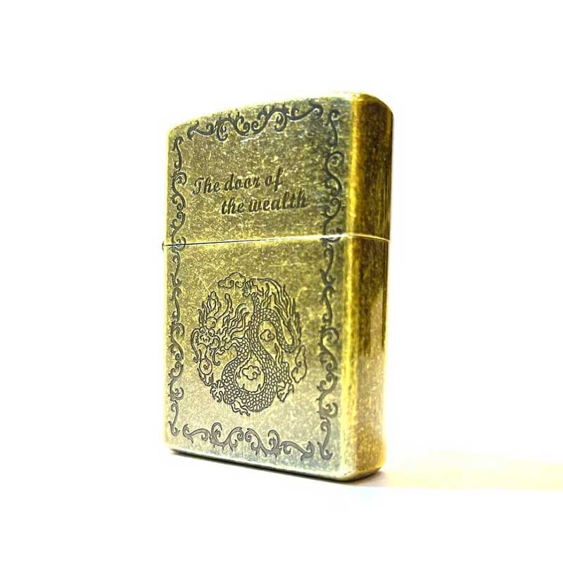 فندک چیف بنزینی طرح دراگون بدنه برنجی