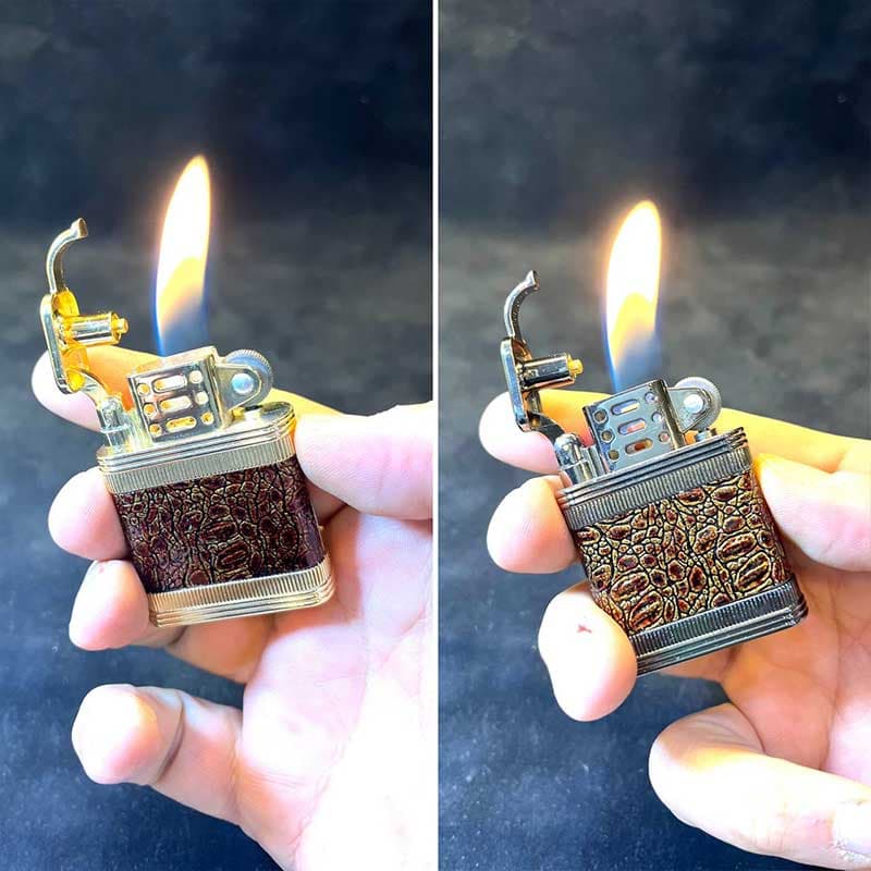 فندک شعله شمعی روکش چرم طرح دستساز