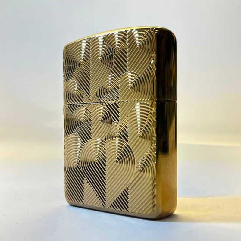 فندک زیپو اصل طرح قلب آرمور کیس رزگلد مدل 48919 zippo — تصویر ۲