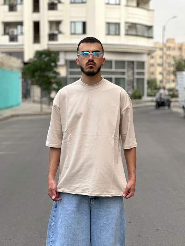 تیشرت بیسیک کرم