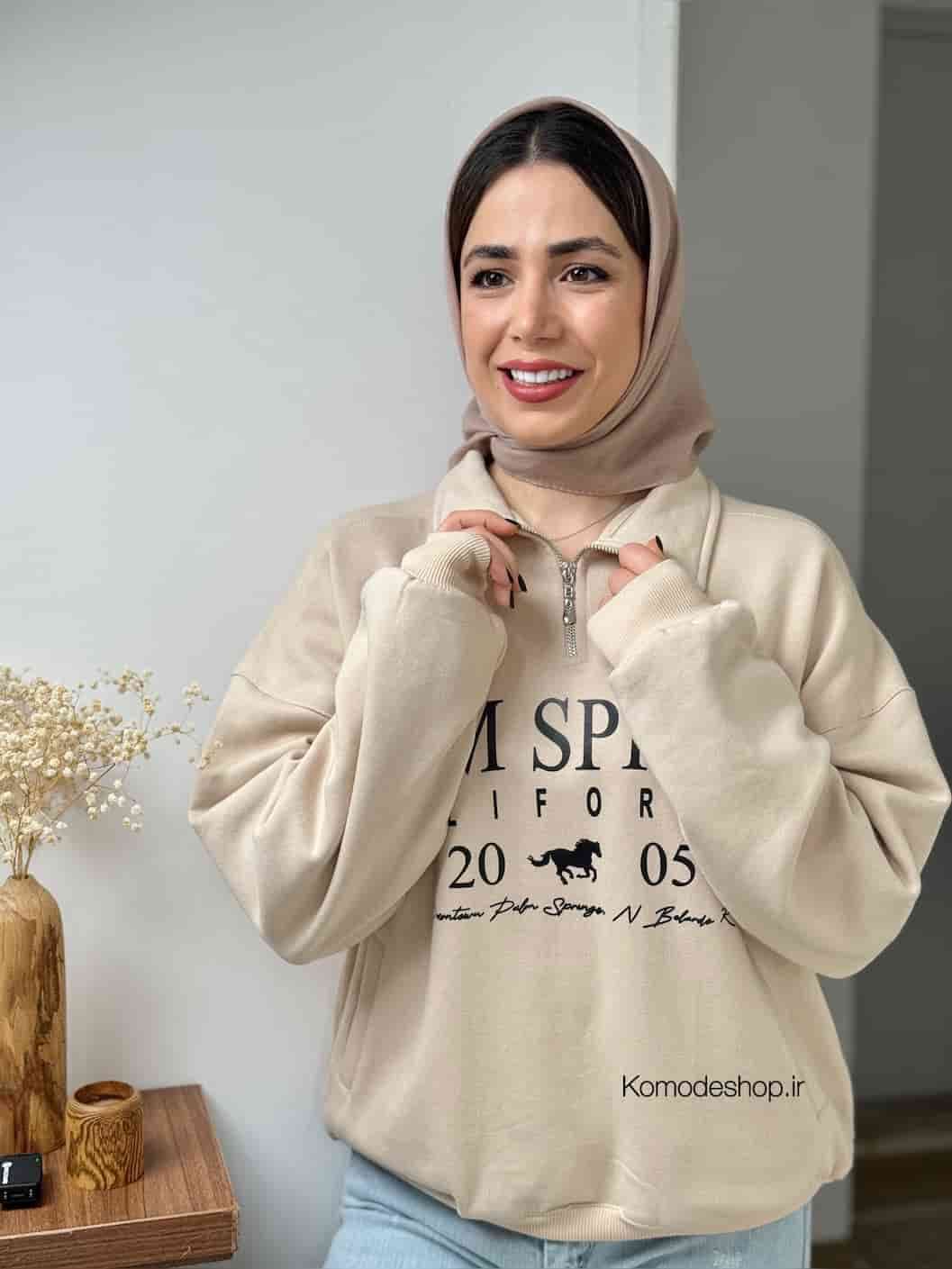 هودی نیم زیپ پالم — تصویر ۵