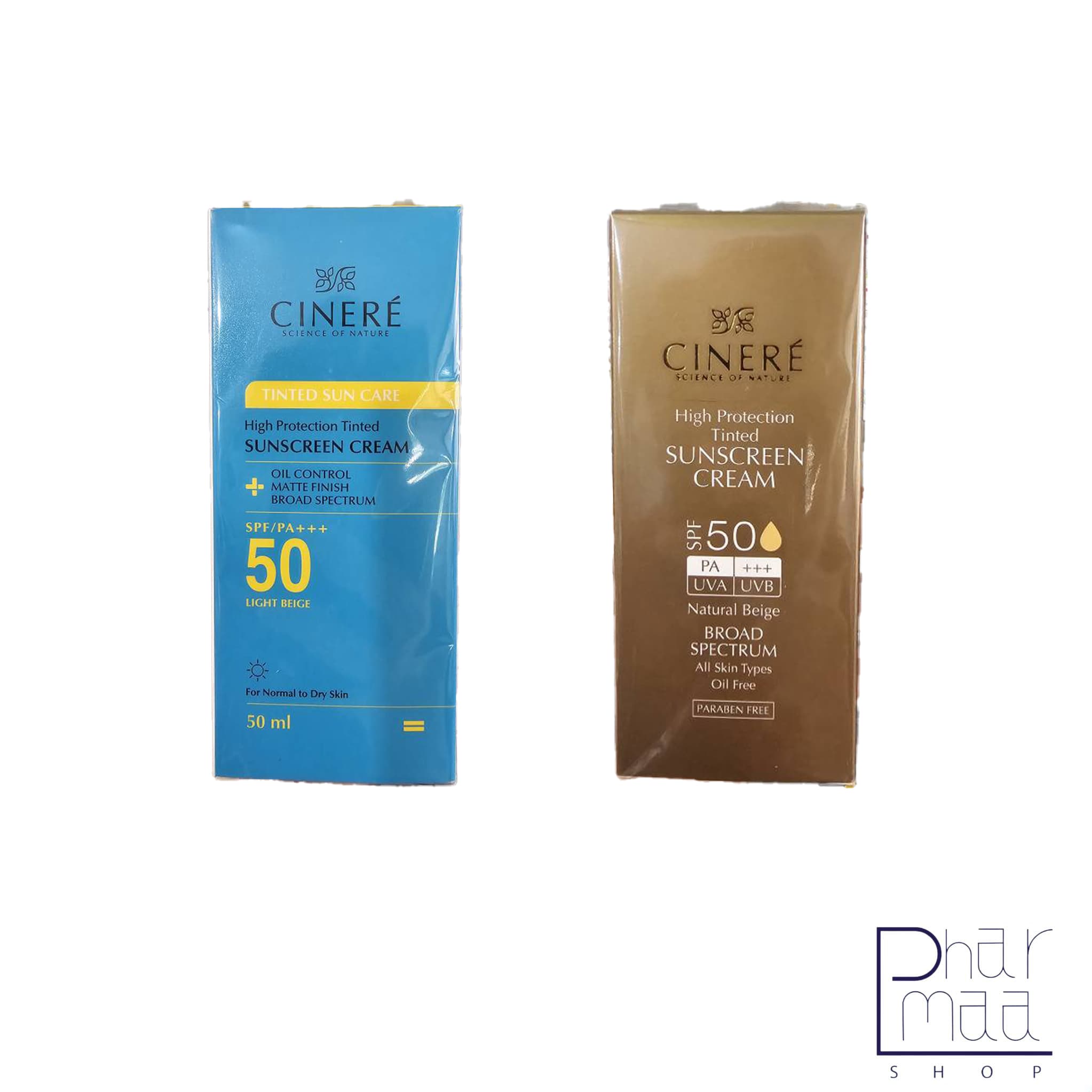 کرم ضدآفتاب رنگی SPF 50 سینره 50 میل