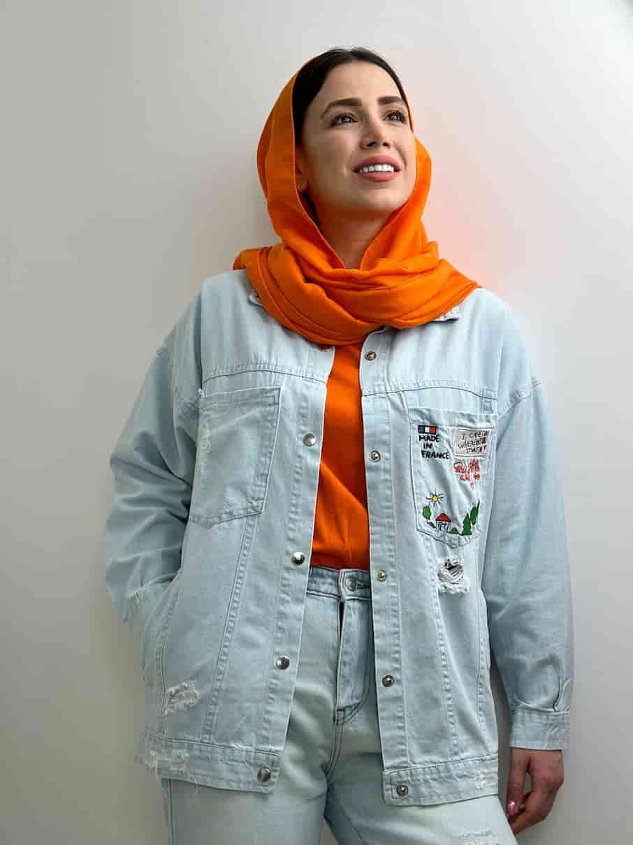 کت جین کاغذی جیب گلدوزی فرانسه