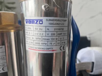 شناور استیل 2 اینچ 130 متری تک فاز ونزو مدل 100QJD621-2.2 — تصویر ۶