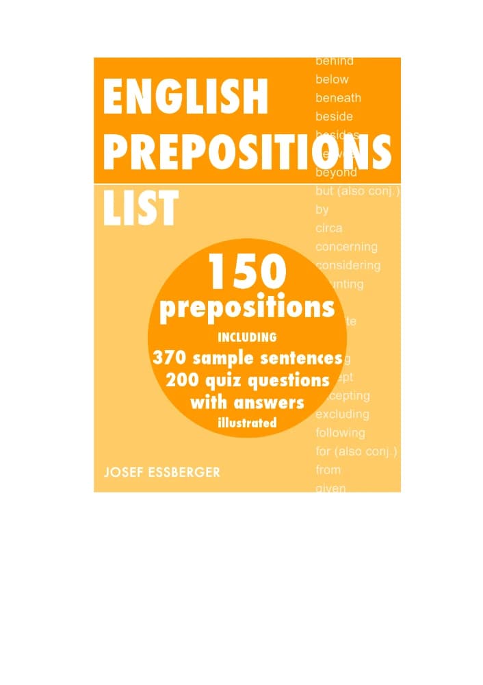 کتاب English Prepositions List (فهرست حروف اضافه انگلیسی) نسخه PDF انگلیسی — تصویر ۲