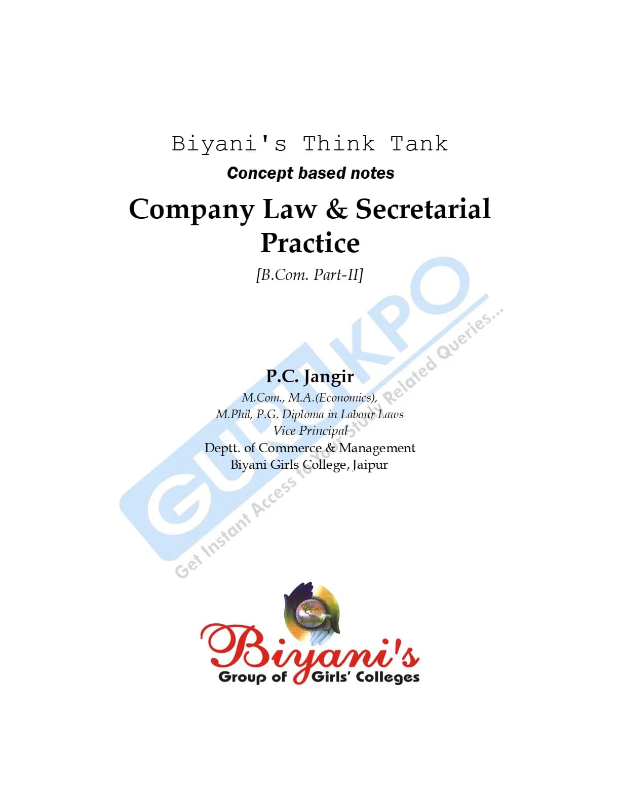کتاب Company Law & Secretarial Practice (قانون شرکت‌ها و کار منشی‌گری) نسخه انگلیسی PDF — تصویر ۲