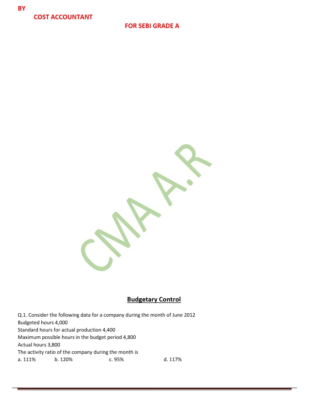 کتاب Budgetary Control (کنترل بودجه) نسخه انگلیسی PDF
