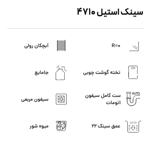 سینک توکار بیمکث مدل ۴۷۱۰ — تصویر ۴