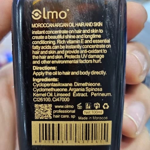 سرم مو آرگان اولمو اصل 100 میل Olmo Professional؛ روغن آرگان مراکشی ضد وز و درخشانکننده مو — تصویر ۷